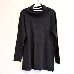 Cable & Gauge Dark Gray Cowl Neck Long Sweater